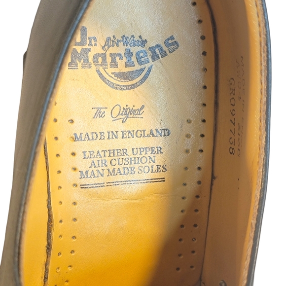 Dr. Martens Vintage Y2K Made in England Black Plain Toe Lace Up Blucher Size: 11 - Picture 9 of 11